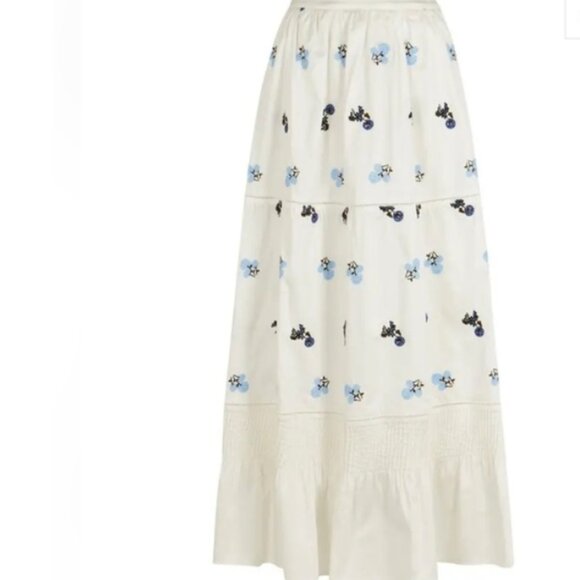 Lug Von Siga Ornella Floral Embroidered Maxi Skirt Cottagecore Whimsical - Picture 1 of 16